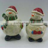 Snowman Ceramic Christmas Cookie Canister
