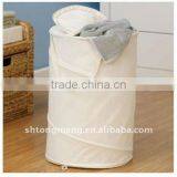 Pop Up Hamper&Household Essentials 2024 Pop Up Canvas Clothing Hamper, Zippered Top, Natural Color(TM-PUP-008) thumbnail-1