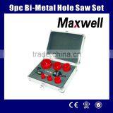 9pc Bi-Metal Hole Saw Set