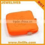 Orange Novelty Fashion Function Silicon Bag Wallet Cellphone Mobile Silicon Cosmetic Bag Silicon Coin Bag Purse thumbnail-1