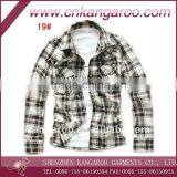 2011 New Winter Influx of Men Korean Men's Fashion Shirt Cotton Flannel Plaid Shirt thumbnail-1