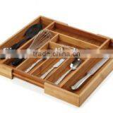 TOP Quality Unique Bamboo Expandable Bamboo Kitchen Drawer Organizer for Kitchen Tools thumbnail-3