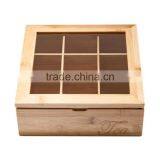 Beautiful and Custom Luxury Black Brown White Glossy Lacquer Finish Bamboo Tea Box thumbnail-2