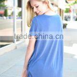 Lady Shirt 2017 Short Sleeve Round Neck Knot Top Trend t Shirt thumbnail-6
