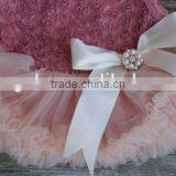 Rose Tutu Dress For 1 Years Old Girl Birthday Baby Girls First Birthday Frocks With Headband 2016 HSD5763 thumbnail-3