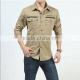 Military Style Dress Shirt Men's Casual Military Shirt thumbnail-3