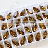 Top Quality Amber Crystal k9 Material Horse Eye Cut Point Back Loose Rhinestone Beads Fashion Accessories Factory Wholesale thumbnail-3