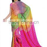 Bandhani Printed Designer Styles Saree With Blouse thumbnail-2