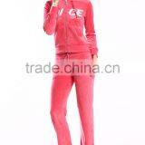 2016 New Latest Design Sports China Cheap Fashion Velour Tracksuits for Lady thumbnail-4
