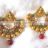 Dangler Gold Tone Dangler POLKI EARRINGS thumbnail-1