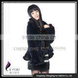 CX-G-A-209 2016 Black Knitted Rex Rabbit Fur Jacket thumbnail-4