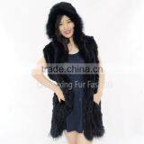 CX-G-B-69E Women's Real Raccoon Fur/ Rabbit Fur Vests From China thumbnail-1