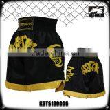 Men's Blank Gold Embdoridery 100% Polyester Muay Thai Boxing thumbnail-1
