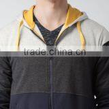 Grey Navy Colourblock Hooded Sweatshirt Customizable Attached Hood With Drawstring Fastening Hoodies Cotton Blend 280 Grams Mens thumbnail-6