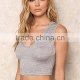 MGOO 2017 Custom Designs Grey Jersey Sport Sets Crop Hoodies Top And Shorts 100% Cotton Lounge Basic thumbnail-5