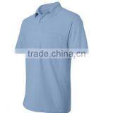 Promotional High Quality 100% Cotton Blank Short Sleeve Pure Color Polo Shirts With Pockets thumbnail-1
