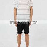 Custom Mens White off Black Stripes t Shirts 100% Cotton Summer Wear T-shirts for Man thumbnail-5