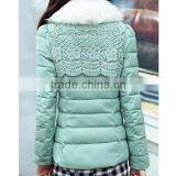 2015 New Fashion Lady Ourtdoor Thin Lace Padded Jacket With Fur Collar thumbnail-5