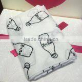 120cm*120cm Nursing Bottle Design Knitted Organic Cotton Bamboo Gauze Baby Muslin Swaddle thumbnail-2