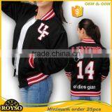 Customize Custom Youth Size Black Women Ladies Baseball Letterman Bomber Cheap American School Uniform College Varsity Jacket thumbnail-1