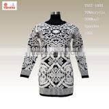 Jacquard Sweater 70%Acrylic 30%Wool Spandex New Fashion Women Sweater thumbnail-1