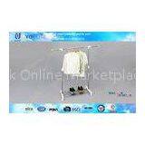 Portable Mobile Bedroom Single Rod Clothes Hanger Rack / Steel Pipe Garment Clothing Rack