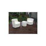 Waterproof White Resin Wicker Chair Set For Home / Restaurant