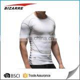 Custom Moisture Wicking Fitness Clothing Polyester Spandex Muscle Compression Gym Mens T Shirts thumbnail-5