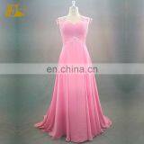 ED Bridal Factory Custom Made Real Pink Chiffon Long Evening Dress