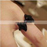 2017 New Stlye Vintage Adjustable Fully-jewelled Simulated Diamond Fashion Black Color Party Butterfly Rings For Women thumbnail-1