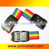 Top classic rainbow baggage strap with TSA password lock