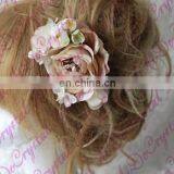 Aidocrystal Light Pink Flower Crown Boho Hair Wreath Bridal Hair Flowers Accessories thumbnail-4