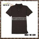 Cotton Black Polo Shirts With Small White Dots Printing Mens High Quality Golf Sports Polo Shirts 2015 thumbnail-1