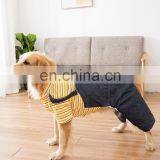 Striped Suspenders Big Dog Thick Large Dog Husky Samoyed Wear Denim Big Dog Clothes thumbnail-6