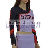 Custom Long Sleeve Top Dance Skirts Cheerleading Uniforms thumbnail-3