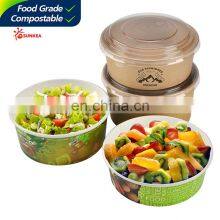 32oz 42oz PLA / PE Coating Paper Kraft Salad Box With Lid thumbnail-3