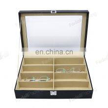 Glasses Storage Box Custom 8 slots Leather Glasses Packaging Cases Display