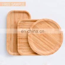 Free Sample Dishes & Plates Different Size Kitchen Multi-funtion Round Rectangle Reusable Bamboo Serving Plates thumbnail-1