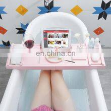 Bath Table Bathtub Tray Unique Extendable Bathroom Shelf Bamboo Bathtub Caddy thumbnail-2
