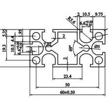 MK-6-3060G T Slot 6mm Silver Anodized 3060 Aluminium Tubes Frame Extrusion Profile Workbench Factory Price thumbnail-2