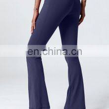 Fashion Morning Glory Design High Waist Gym Wear Bottom Zipper Flares Yoga Pants Leggings With Pockets For Women thumbnail-2