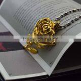 Fashion Jewellery Accessory Artificial Flowers Rose Gold Plated Mother'S Day Pendant thumbnail-3