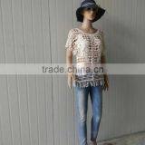 Summer Tops Hot Cotton Embroidery Lace Fabric Vest for Women T-shirt thumbnail-5