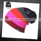 Promotional Wholesale Cheap Winter Adult Custom Woolen Stripe Pattern Knit Cap