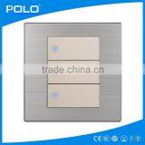 86_X1 Mini Desk Dedicated Color Stainless Brushed 3 Gang 2 Way Switch