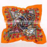 110*110cm Women's Digital Printed Crepe Satin Large Square Silk Scarf ,fashionable Hijab Scarf Supplier's Choice thumbnail-2