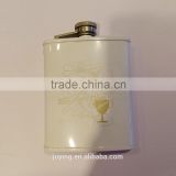 Stainless Steel hip flask with white plating