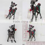 China Supplier Unisex Animal Christmas Popular Cute Gold Plated Deer Antlers Head Pin Brooches Styling B0477 thumbnail-2