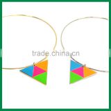 Triangle Pendant with Fluorescent Color Metal Collar