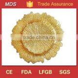 Decoration Reef Flora Gold Glass Charger Plates for Wedding Quality Choice thumbnail-1